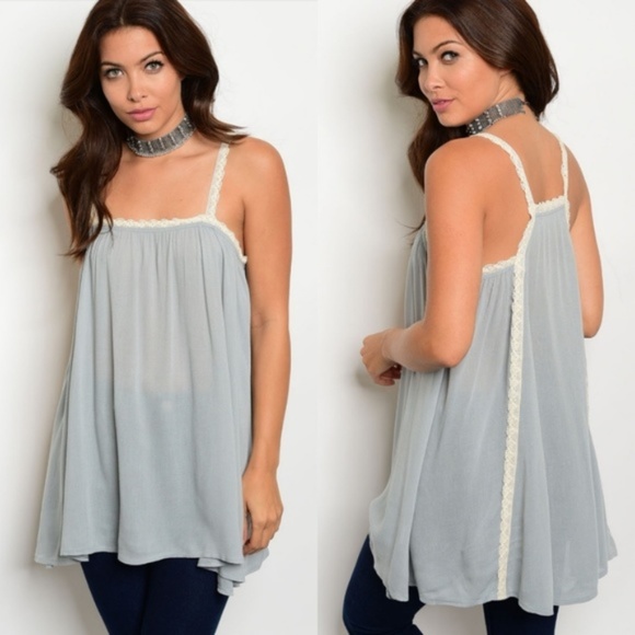 Tops - 🔥sale🔥Gorgeous  Lace Detailed Tunic Tank